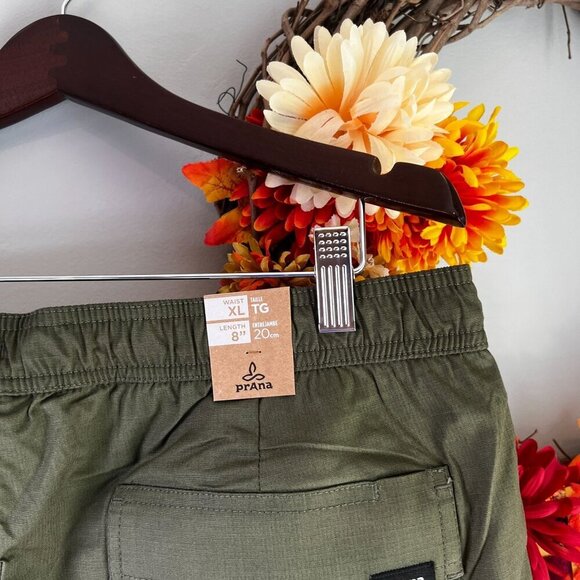 prAna Men's Double Peak E-Waist XTRA-LARGE 8"L Hiking Short in Cargo Green - Picture 6 of 7